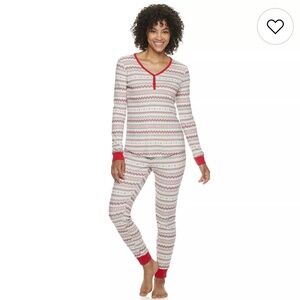 Lauren Conrad women's 2pc Fair Isle Pajamas Holiday Winter Medium